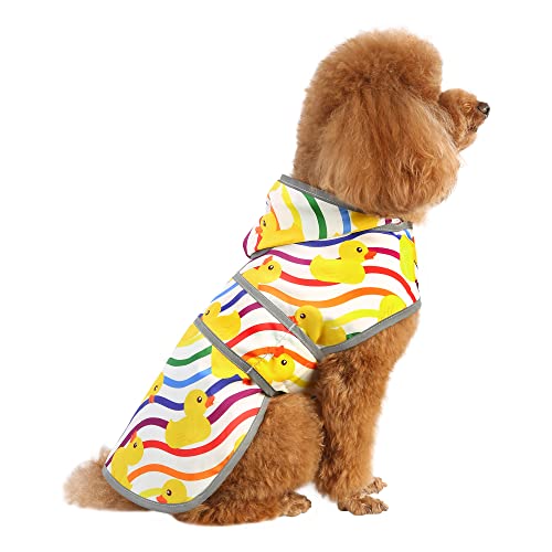 Kleine Hunde Regenmantel mit Kapuze und Leinenloch, wasserdichte Hunde Regenmäntel für kleine Hunde, reflektierende Hunde Regenjacke für kleine Hunde von HAPPIERE