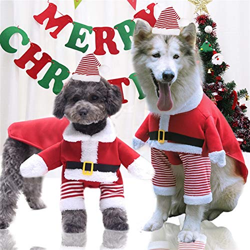 HAPPKING Santa Claus Dog Pet Herbst Winter Medium Large Dog Cat Fleece Hundekleidung (Farbe : Christmas, Größe : 7XL(25-40KG)) von HAPPKING