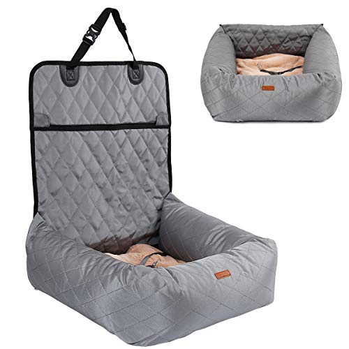 HAPPY HACHI Dog Bed Car Seat Cover Pet Car Booster Seat 2 in 1 Front Back Protector Pet Lookout Portable Car Seat Travel Vehicle Carrier with Thick Kennel and Safety Strap von HAPPY HACHI