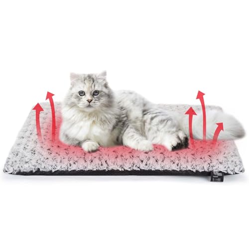 HAPPY HACHI Selbstheizende Decke für Hunde & Katzen, 60 * 45CM Ohne Strom Heizdecke für Katzen, Flauschig Komfortable Haustiere Wärmedecke, Waschbar, Geräuschlos Selbstheizende Hundedecke von HAPPY HACHI