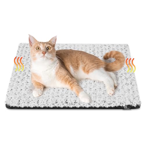 HAPPY HACHI Selbstheizende Decke für Hunde & Katzen, 60 * 45CM Ohne Strom Heizdecke für Katzen, Flauschig Komfortable Haustiere Wärmedecke, Waschbar, Geräuschlos Selbstheizende Hundedecke von HAPPY HACHI