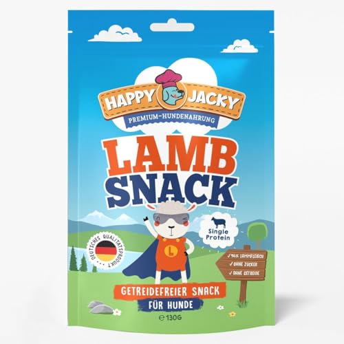 HAPPY JACKY Monoprotein Snack für ernährungssensible Hunde - ohne Zucker, ohne Getreide - 6 x 125g (6, Lamm) von HAPPY JACKY