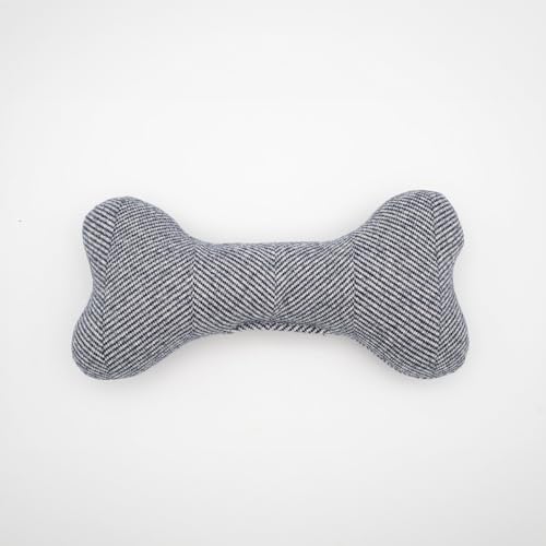 HAPPY JACKY Stoffspielzeug für Hunde in Knochenform grau | Ideal für Kau- und Wurfspiele | Perfekt für kleine bis große Hunde von HAPPY JACKY