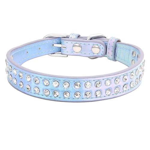 Funkelndes Strass-Hundehalsband, niedlich, für Welpen, Katzen, mit Strasssteinen besetzt, verstellbares Haustierhalsband für Chihuahua, Mops, Französische Bulldogge, B, S von HAQEPO