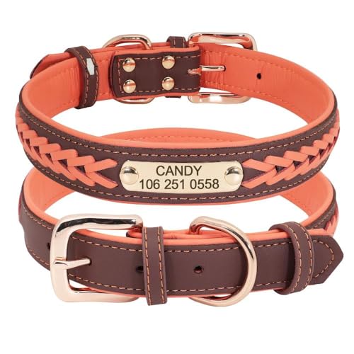 Hundehalsband mit individueller Gravur, Namensschild, Handynummer, personalisierbar, Anti-Verlust, verstellbares Haustier-Namensschild, Halsband für Chihuahua, Mops, Labrador, A, XL Hundehalsband mit individueller Gravur, Namensschild, Handynummer, personalisierbar, Anti-Verlust, verstellbares Haustier-Namensschild, Halsband für Chihuahua, Mops, Labrador, A, XL von YHTAKF