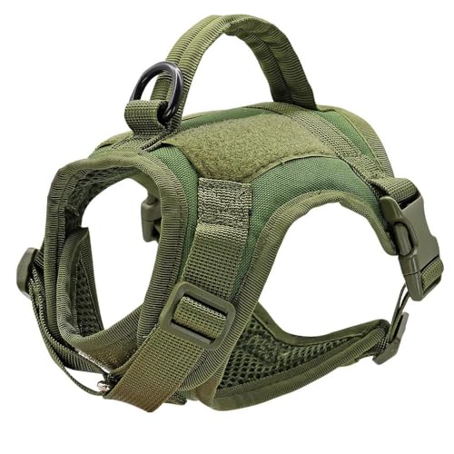 Militärisches Taktisches Geschirr Für Kleine Katzen Und Hunde, Camping, Jagd, Trainingsgeschirr, Weste, Verstellbares Nylon, Militärisches Taktisches Haustiergeschirr Mit Aufkleber-Patch Für Klei von HAQEPO