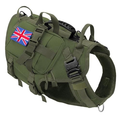 Militärisches Taktisches Hundegeschirr, Kein Ziehen, Verstellbares Nylon-Haustiergeschirr, Weste, Mittelgroßer Großer Hund, Labrador, Deutscher Schäferhund, Training, Wandern, Camping, Jagdgeschi Militärisches Taktisches Hundegeschirr, Kein Ziehen, Verstellbares Nylon-Haustiergeschirr, Weste, Mittelgroßer Großer Hund, Labrador, Deutscher Schäferhund, Training, Wandern, Camping, Jagdgeschi von YHTAKF