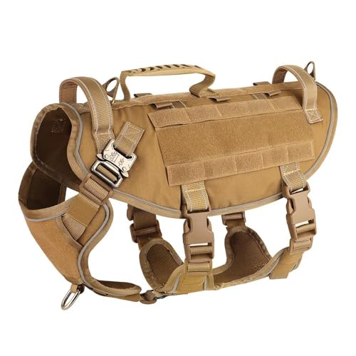 Militärisches Taktisches Hundegeschirr Für Den Außenbereich, Reflektierendes Nylon-Hundegeschirr, Weste, Verstellbar, Mittelgroßes Großes Hundehalftergeschirr, Haustier, Wandern, Training, Campin Militärisches Taktisches Hundegeschirr Für Den Außenbereich, Reflektierendes Nylon-Hundegeschirr, Weste, Verstellbar, Mittelgroßes Großes Hundehalftergeschirr, Haustier, Wandern, Training, Campin von YHTAKF