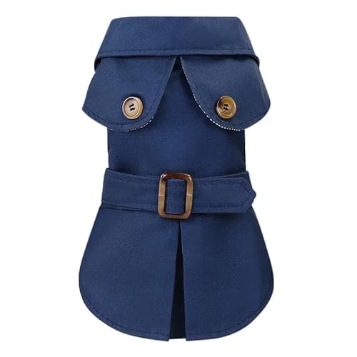 Outdoor-winddichter Hundemantel, Windjacke, Herbst Und Winter, Warme Haustierjacke, Yorkshire-Pudel, Chihuahua, Mops, Weiche Und Bequeme Jackenkleidung,Blau,L von HAQEPO