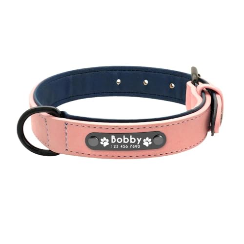 Personalisiertes Hundehalsband aus PU-Leder, individuell graviert, mit Namensschild, Anti-Verlust, verstellbares Haustierhalsband für Bulldogge, Beagle, Labrador, Deutscher Schäferhund, A, S Personalisiertes Hundehalsband aus PU-Leder, individuell graviert, mit Namensschild, Anti-Verlust, verstellbares Haustierhalsband für Bulldogge, Beagle, Labrador, Deutscher Schäferhund, A, S von YHTAKF