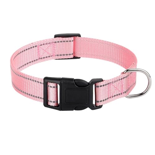 Verstellbares Katzen- und Hundehalsband, reflektierend, Nylon, weich und bequem, Haustierhalsband für Chihuahua, Mops, Labrador, Französische Bulldogge, A, M von HAQEPO