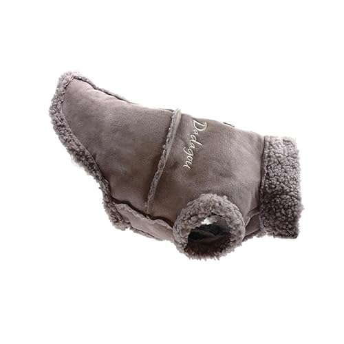 Warme Fleece-Haustierjacke Für Herbst Und Winter, Wind- Und wasserdichte Outdoor-Haustierjacke, Französische Bulldogge, Chihuahua, Mops, Kleidung, Geeignet Für Kleine, Mittelgroße Hunde,Grau,M von HAQEPO