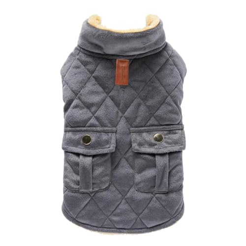 Warme Winterjacke Für Haustiere Mit Loch Für Die Leine, Fleece Für Kaltes Wetter, Warme Hundejacke, Weste, Weiche Und Bequeme Haustierjacke, Winddichte Outdoor-Jacke Für Katzen Und Hunde,A,L von HAQEPO