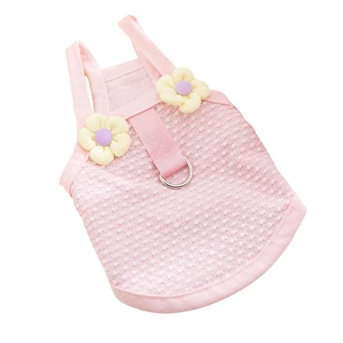 HARBINGG Hundepullover Hundekleider Für Kleine Hunde Mädchen Sommer Prinzessin Kleid Nette Blumen Gedruckt Hund Sundress Weiche Baumwolle Kleidung-Rosa-L von HARBINGG