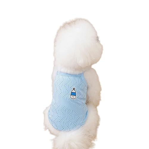 HARBINGG Hundepullover Strapsweste Für Kleine Hunde Welpen Sommer Kleidung Hund Kühlweste Chihuahua Kleidung Hund Kostüm-Blau-L von HARBINGG