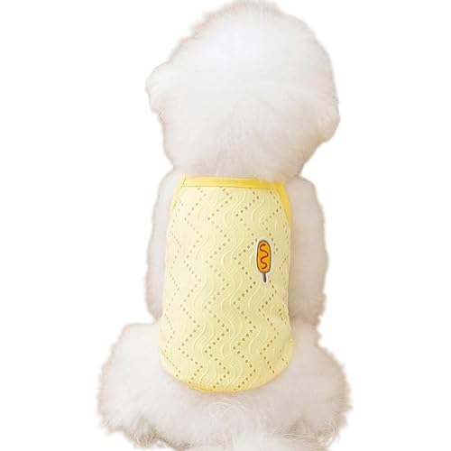 HARBINGG Hundepullover Strapsweste Für Kleine Hunde Welpen Sommer Kleidung Hund Kühlweste Chihuahua Kleidung Hund Kostüm-Gelb-XL von HARBINGG