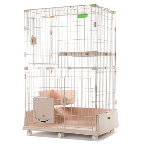 Katzenhaus Outdoor Catio Kitty Gehege, Großes Katzengehege auf Rädern, Haustier-Laufstall für Den Innenbereich, Ideal für Katzen und andere kleine Tiere(86x61x122cm) von HARELA