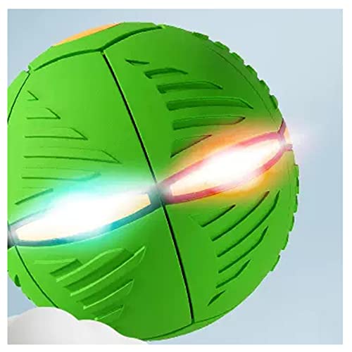 HARIPYER Fliegende Untertasse Als Ball Für Hunde, Pop-Up-Ball, Langlebiges Spielzeug, Fliegender UFO-Ball, Fliegende Scheibe Verwandelt Sich In Einen Ball, Blau – 1 Stück/Green-1Pc von HARIPYER