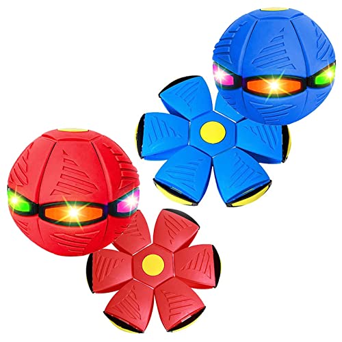 HARIPYER Fliegende Untertasse Als Haustierspielzeug, Fliegende Untertasse, Langlebiges Spielzeug, Fliegendes UFO-Spielzeug Ball, Frisbee Verwandelt Sich In Einen Ball, Grün – 1 Stück/2Pcs von HARIPYER