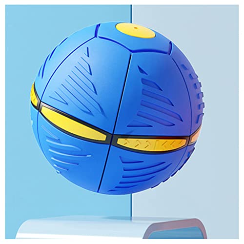 HARIPYER Fliegende Untertassenball-Hundespielzeug, Spielzeuguntertasse, Frei Verwandelbar, UFO-Flugball, Interaktives Hundespielzeug, Blau – 1 Stück/Blue-1Pc von HARIPYER