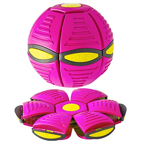 HARIPYER Fliegender Untertassenball, Interaktives Hundespielzeug Mit Blinkenden Lichtern, Ball Für Hunde, Fliegendes Ballspielzeug Für Den Garten Draußen, 2 Stück/Purple-1Pc von HARIPYER