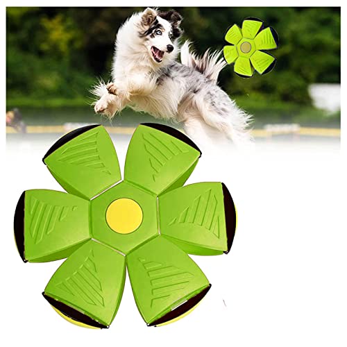 HARIPYER Fliegender Untertassenball Für Hunde,Es Frisbee Für Hunde, Langlebiges Spielzeug, Unzerstörbares Hundespielzeug, Interaktives Hundespielzeug, 2 Stück/Green-1Pc von HARIPYER