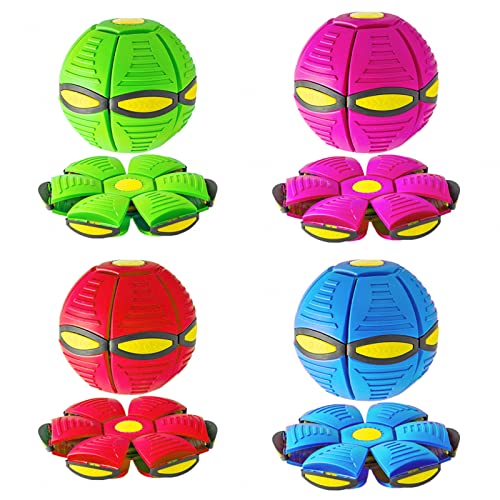 HARIPYER Haustier-Fliegender Untertassenball, UFO-Spielzeug, Fliegender Ball Mit Blinkenden Lichtern, Frisbee-Ball, Kreativer Dekompressionsball, Haustierspielzeug Für Draußen, Grün – 1 Stück/4Pcs von HARIPYER