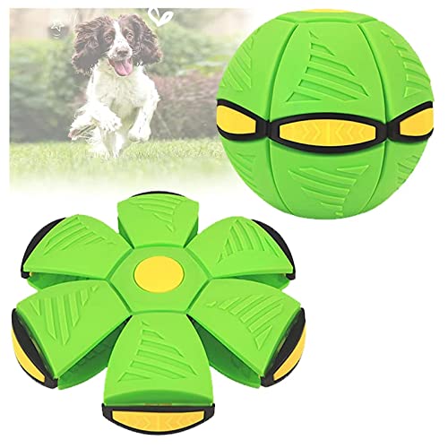 HARIPYER Haustierspielzeug Fliegende Untertasse, Haustierspielzeug, Magischer Verformbarer Ball Für Hunde, Interaktives Hundespielzeug, Lila – 1 Stück/Green-1Pc von HARIPYER