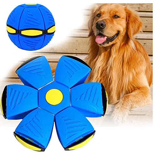 HARIPYER Haustierspielzeug Fliegende Untertasse, Hundefrisbee, Kreative Dekompressions-Frisbees Für Hunde, Fliegendes Ballspielzeug Für Den Garten Draußen, Rot – 1 Stück/Blue-1Pc von HARIPYER