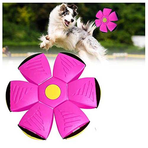 HARIPYER Haustierspielzeug Fliegende Untertasse Für Hunde, Hundefrisbee, Unzerstörbarer, Magischer, Verformbarer Gummi-Hundeball, Interaktives Hundespielzeug, Blau – 1 Stück/Purple-1Pc von HARIPYER