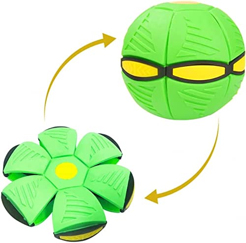 HARIPYER Hundespielzeug Fliegende Untertasse, UFO-Spielzeug, Fliegender Ball, Spielzeug Zur Kostenlosen Transformation, Um Hunde Zu Beschäftigen, Interaktives Hundespielzeug, Lila – 1 Stück/Green-1Pc von HARIPYER