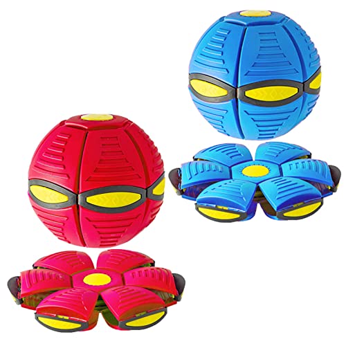 HARIPYER Magische Verformung Ball,Es Hundespielzeug Mit Blinkenden Lichtern, Stomp Ball, Frisbee Wird Zu Einem Ball, Grün – 1 Stück/2Pcs von HARIPYER