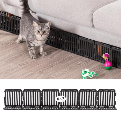 HARJJME Spielzeugblocker Couch Schutz für Haustiere, Sofaschutz Katze Plastic Under Furniture Gap Protector für Sofa und Andere Möbel (Schwarz 12er Pack 6 Füße) von HARJJME