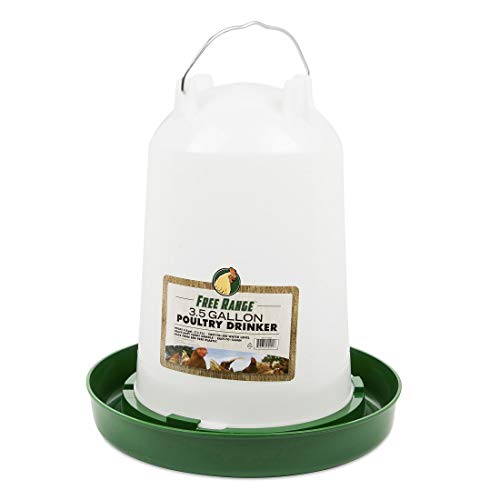 HARRIS FARMS Poultry Drinker, 3.5 Gallon Free Range Hanging Geflügeltrinker | Verhindert, DASS Hühner Futter | 7 Pfund, White, 3,5 Gallon von HARRIS FARMS