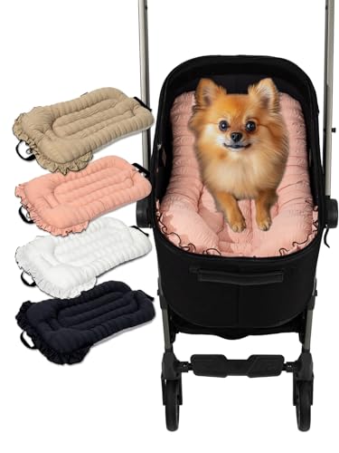 Kinderwagenkissen für Haustiere, Kinderwagen nicht im Lieferumfang enthalten, Innenfutter, Margaret The Lace Edition, Harryspet, Haustiermatratze, Haustier-Kinderwagen, Kissen (Korallenrosa, S) von HARRYS PET