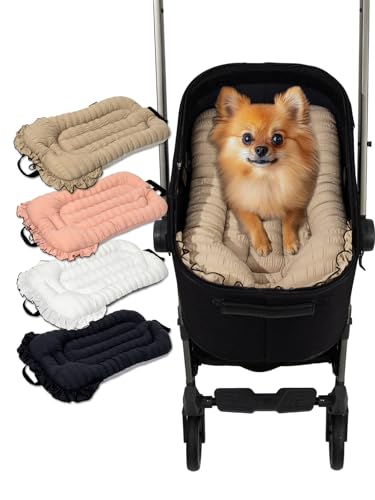 Kinderwagenkissen für Haustiere, Kinderwagen nicht im Lieferumfang enthalten, Innenfutter, Margaret The Lace Edition, Harryspet, Haustiermatratze, Haustier-Kinderwagen, Kissen (Trenchbeige, S) von HARRYS PET