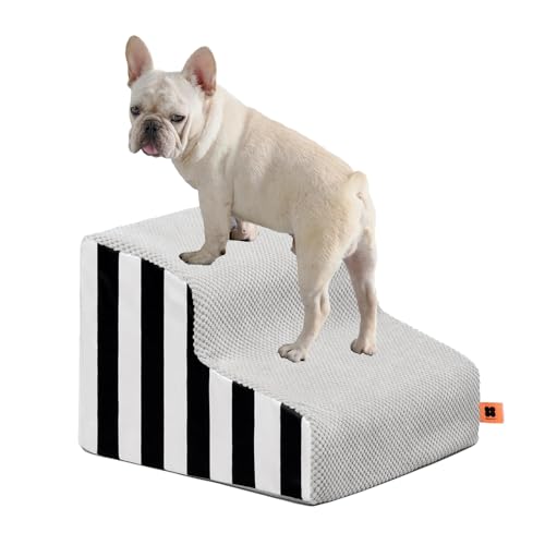 HASA zone 30cm Hoch Hundetreppe 2-stufig, Hundetreppe für kleine Hunde, Haustiertreppe aus hochdichtem Schwamm und mit waschbarem Bezug, Hundetreppe für Bett, Sofa von HASA zone