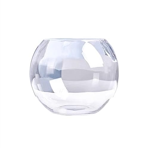 Büro Kleines Aquarium Verdicktes Transparentes Glas Aquarium Schildkröte Wohnzimmer Home Desktop Rundes Aquascape Kleines Goldfischbecken (Size : 004) von HASMI