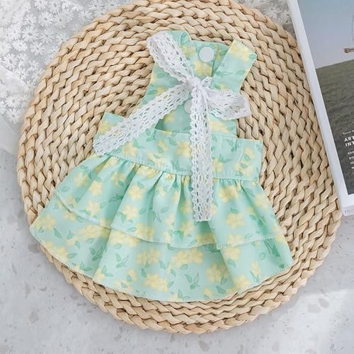 Floral Pet Kleider für Mädchen Welpen, Hunde und Katzen Hundekleider für kleine Hunde Mädchen Haustier Prinzessin Kleid Hund Sommerkleid Hund Prinzessin Kleid Welpe Sommerkleid für Party Urlaub Geburtstag Kostüm (Grün, M) von HATNOKIL