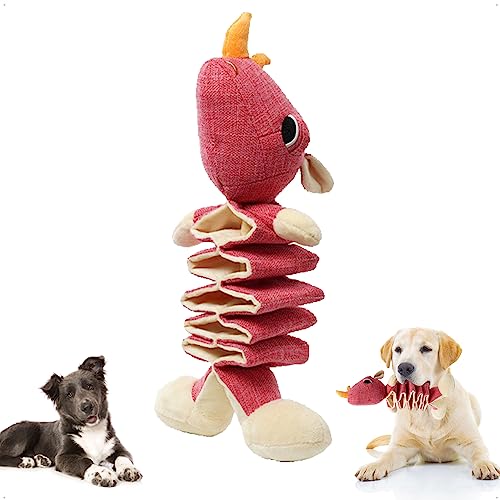 Hundespielzeug, weich, quietschend, langlebig, interaktives Hunde-Kauspielzeug, gefülltes Hundespielzeug, stimuliert Welpen, Zahnen, Plüschtier, quietschendes Plüsch, interaktives Nashorn von HATNOKIL