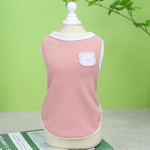 Lovely Dog Shirt Dog Summer Clothes Breathable Pet T-Shirt Puppy Clothes Pet Apparel for Summer Dog Vest Comfortable Pet Clothes for Small Dogs Cute Pet Vest Dog Clothes for Small Dogs (Pink, L) von HATNOKIL