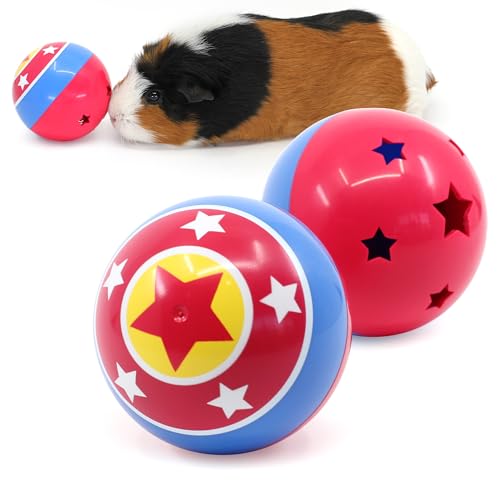 HAYPIGS Treat Ball im Zirkus-Look - 3-in-1 Spielzeug gegen Langeweile – Kaninchen Spielzeug - Hamster Spielzeug – Meerschweinchen Spielzeug – Spielzeug für Kleintiere von HAYPIGS