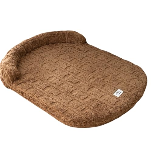 HAZARA Haustierbett, Großer Hundebett Luxus Orthopädisch Hundesofa Winter Warm Hundekorb Waschbar Vier Jahreszeiten Hundebett,Braun,L 65 * 50cm von HAZARA