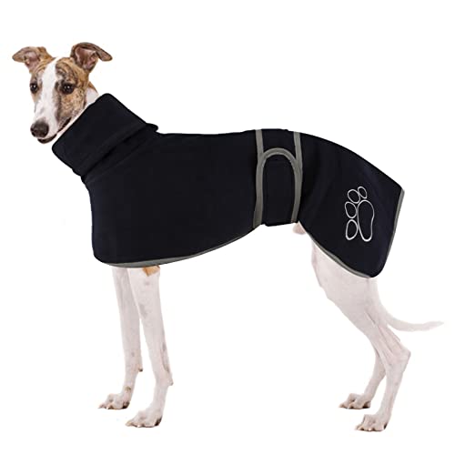 Windhund-Fleecemantel, Whippet Mäntel, Lurcher Gemütlicher Fleecepullover, Whippetpullover, Windhund-Wintermantel, Hundejacke Mantel mit warmem Fleecefutter und verstellbaren Bändern für Salukis (M, von HBJSP