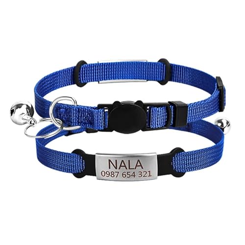 Bell Pet Supplies Personalisiertes graviertes Katzenhalsband Kätzchenhalsband Kätzchenbedarf Kätzchenhalsband(Blue) von HBJzxlOK