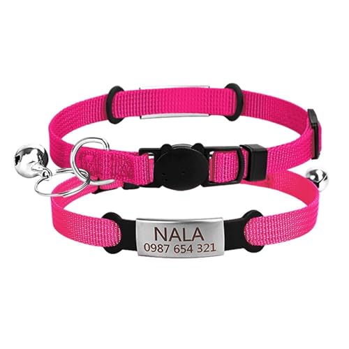 Bell Pet Supplies Personalisiertes graviertes Katzenhalsband Kätzchenhalsband Kätzchenbedarf Kätzchenhalsband(Red 5) von HBJzxlOK