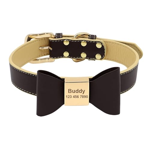 Benutzerdefinierte PU Leder Hundehalsband Weiche Bowknot Haustier Halsband Gravierte Name Halskette Anti-verloren(Blue 2,S) Benutzerdefinierte PU Leder Hundehalsband Weiche Bowknot Haustier Halsband Gravierte Name Halskette Anti-verloren(Blue 2,S) von HBJzxlOK