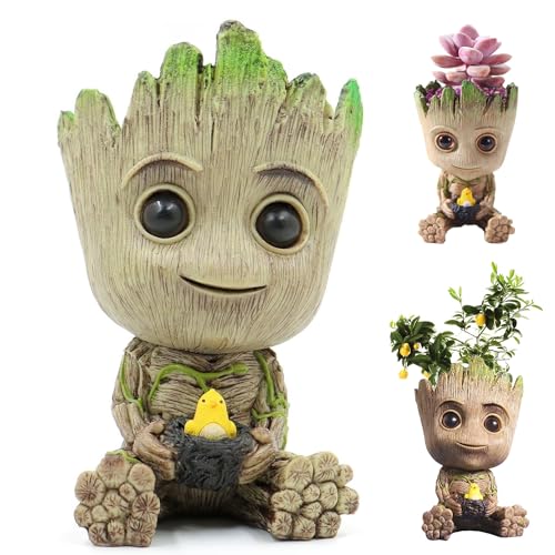 Baby Groot Blumentopf, Innovative Action-Figur aus Filmklassiker I AM Groot Für Home Decorations & aquariumpflanzen deko, Kreativer Geschenke für Erwachseneund Kinder von HBSFBH