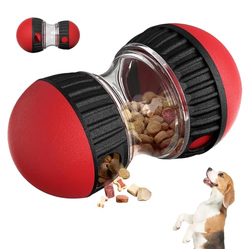 HBSFBH Rollender Leckerli Spender, Leckerli Dosierung Verstellbare Hundespielzeug, Rolling Feeder Hundespielzeug, Slow Feeder für Hunde Spielzeug, Unterhaltsames Spielzeug für Hunde zur Futterausgabe von HBSFBH