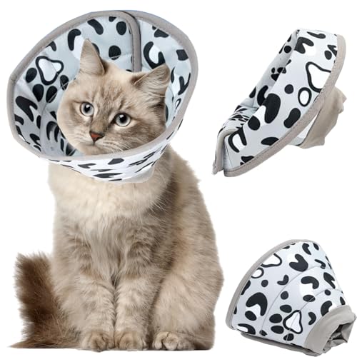 Halskrause Katze, Wiederherstellung Halsband für Katzen, Einstellbarer Halskrause für Katzen, Verhindert das Lecken von Wunden Katzenkragen, Faltbaren Schutzkragen für Kätzchen Haustiere von HBSFBH